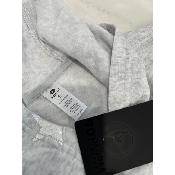 New 90 DEGREE BY REFLEX Size S Pullover Hoodie LFW99004 Celestial Silver Star - Picture 2 of 13